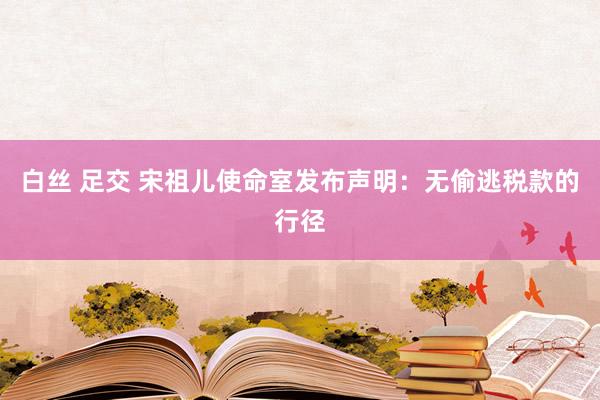 白丝 足交 宋祖儿使命室发布声明：无偷逃税款的行径