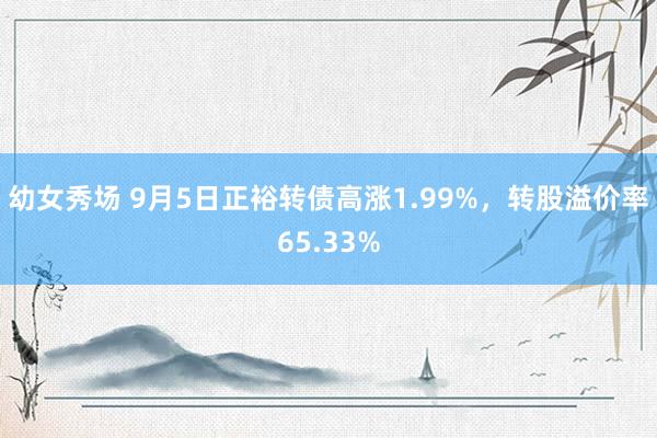 幼女秀场 9月5日正裕转债高涨1.99%，转股溢价率65.33%